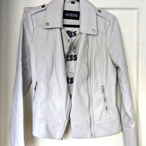 White faux leather jacket